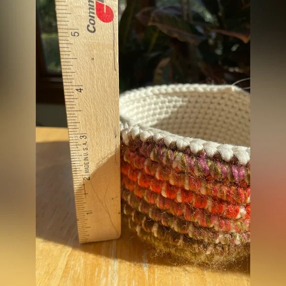 2 new round hand crocheted baskets. Use in any room - Picture 8 of 11